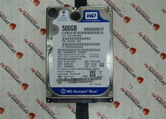 ЖЕСТКИЙ ДИСК 500GB WD500BEVT-22A0RT0 1171316 - фото 32286